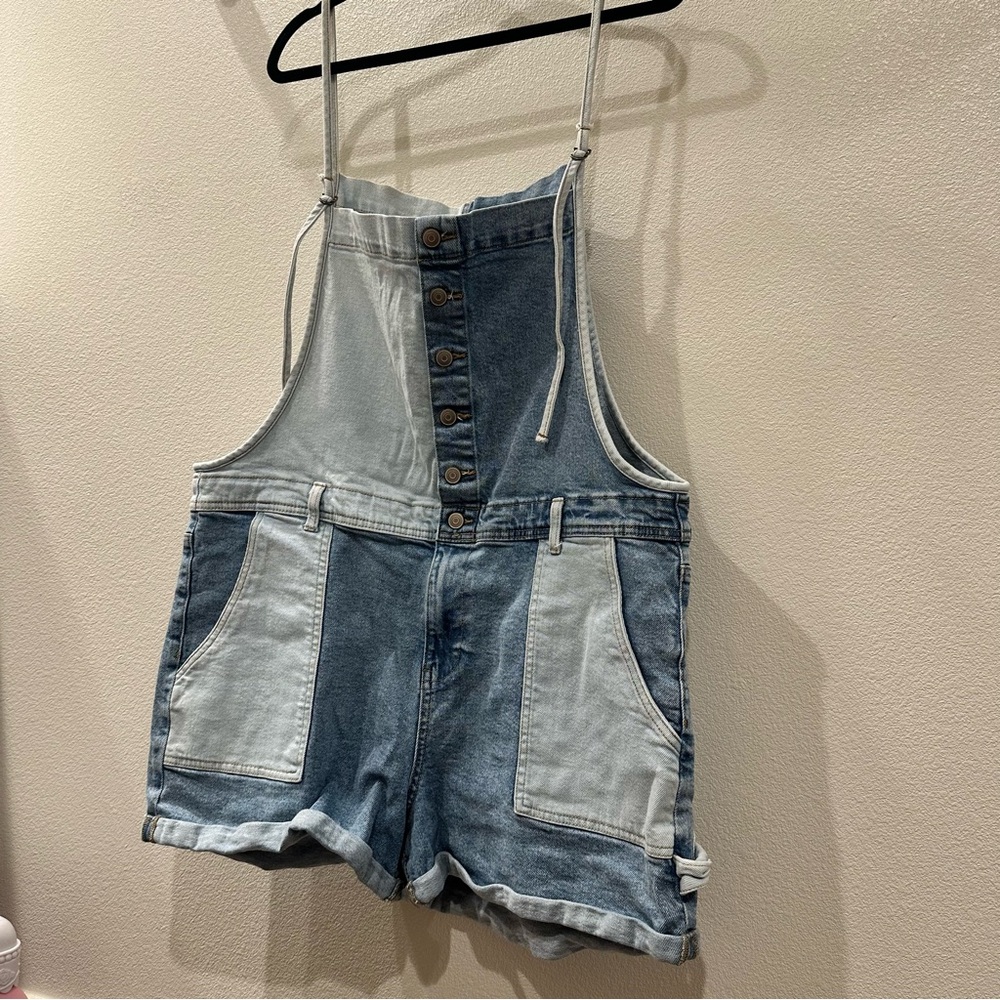 Celebrity Pink Denim Slouchy Jean Shorts Overalls